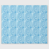 Blauw psychedelisch wervelpatroon cadeaupapier (Vlak)