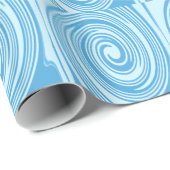 Blauw psychedelisch wervelpatroon cadeaupapier (Rol Hoek)