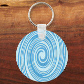 Blauw psychedelisch wervelpatroon sleutelhanger (Voorkant)