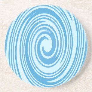 Blauw psychedelisch wervelpatroon zandsteen onderzetter