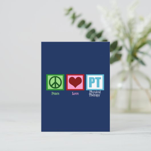 Blauw PT Briefkaart (Staand voorkant)