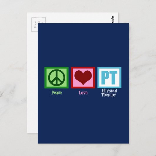 Blauw PT Briefkaart (Voorkant / Achterkant)