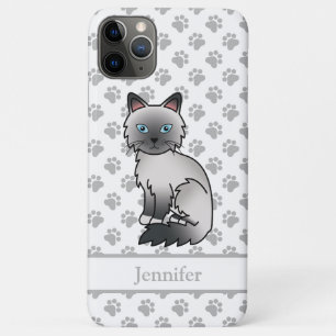 Blauw punt Birmaanse / Ragdoll Cute Kat & Naam Case-Mate iPhone Case