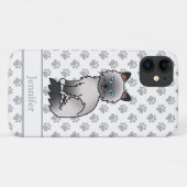 Blauw punt Birmaanse / Ragdoll Cute Kat & Naam Case-Mate iPhone Case (Achterkant (horizontaal))