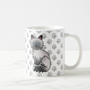 Blauw punt Birmaanse / Ragdoll Cute Kat & Pootjes Koffiemok