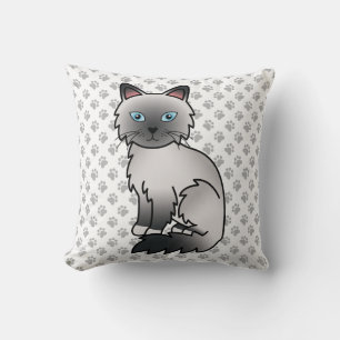 Blauw punt Birmaanse / Ragdoll Cute Kat & Pootjes Kussen