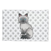 Blauw punt Birmaanse / Ragdoll Cute Kat & Pootjes Kussensloop (Achterkant)