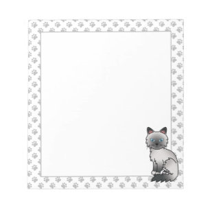 Blauw punt Birmaanse / Ragdoll Cute Kat & Pootjes Notitieblok