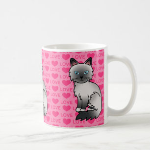 Blauw punt Birmaanse / Ragdoll kat liefde Koffiemok