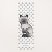 Blauw punt Birmaanse / Ragdoll kat met poten & naa Yogamat (Voorkant)