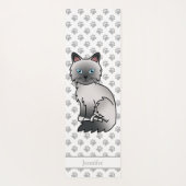 Blauw punt Birmaanse / Ragdoll kat met poten & naa Yogamat (Achterkant)