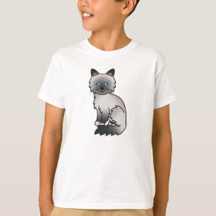 Blauw punt Birmaanse / Ragdoll kat T-shirt