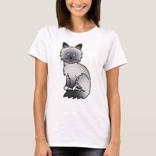 Blauw punt Birmaanse / Ragdoll Mopshond Cute Teken T-shirt