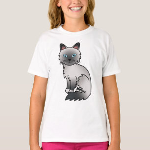 Blauw punt Birmaanse / Ragdoll Mopshond Cute Teken T-shirt