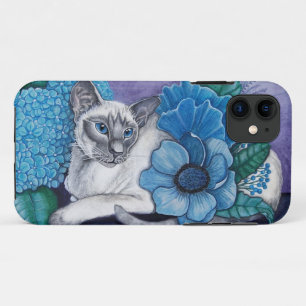 Blauw punt Siamese kat Case-Mate iPhone Case