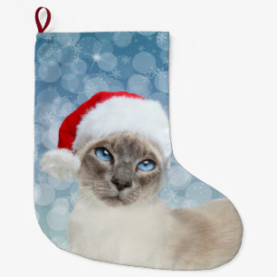 Blauw punt Siamese kat kerst Grote Kerstsok
