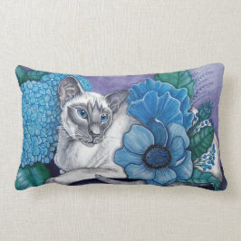 Blauw punt Siamese kat Kussen