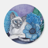 Blauw punt Siamese kat Magneet (Voorkant)