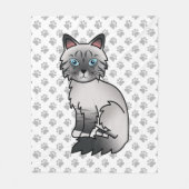 Blauw punt tabby Birmaanse kat / Ragdoll Cute Kat  Fleece Deken (Voorkant)