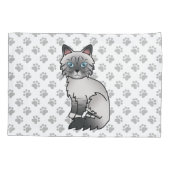 Blauw punt tabby Birmaanse kat / Ragdoll Cute Kat  Kussensloop (Achterkant)