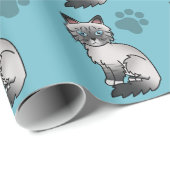 Blauw punt tabby Birmaanse / Ragdoll kat Cadeaupapier (Rol Hoek)