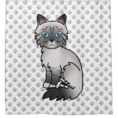 Blauw punt tabby Birmaanse / Ragdoll kat & poten Douchegordijn (Voorkant)