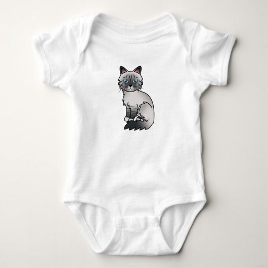 Blauw punt tabby Birmaanse / Ragdoll kat Romper (Voorkant)