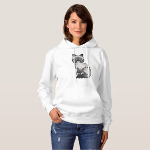 Blauw punt tabby Birmaanse / Ragdoll Mopshond Cute Hoodie
