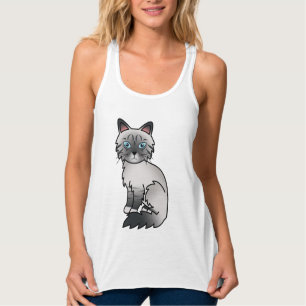 Blauw punt tabby Birmaanse / Ragdoll Mopshond Cute Tanktop