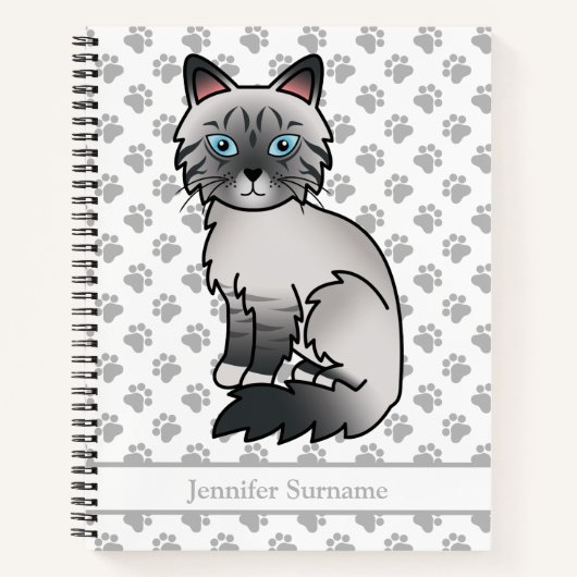 Blauw punt tabby Birman/Ragdoll kat & aangepaste t Notitieboek (Voorkant)
