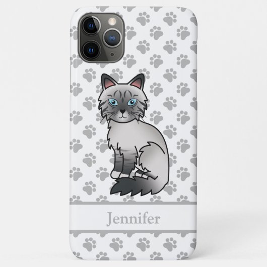 Blauw punt tabby Birman / Ragdoll Mooie Kat & Naam Case-Mate iPhone Case (Achterkant)