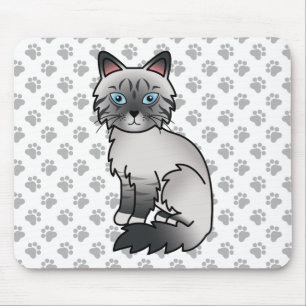 Blauw punt tabby Birman / Ragdoll Mooie kat & Poot Muismat