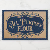  blauw puntenpatroon voor alle doeleinden voedselcontainer etiket (Enkel label)