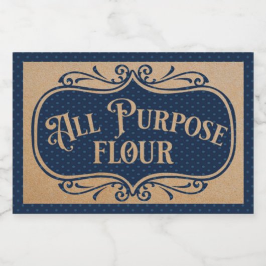  blauw puntenpatroon voor alle doeleinden voedselcontainer etiket (Enkel label)