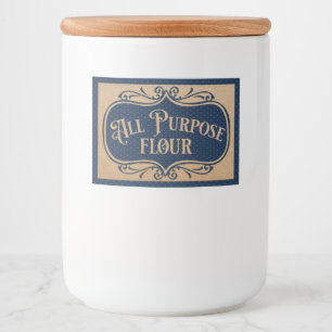  blauw puntenpatroon voor alle doeleinden voedselcontainer etiket