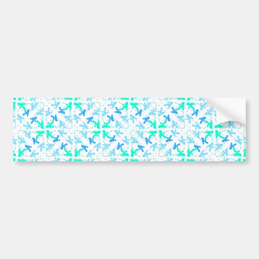 Blauw puntpatroon bumpersticker (Voorkant)