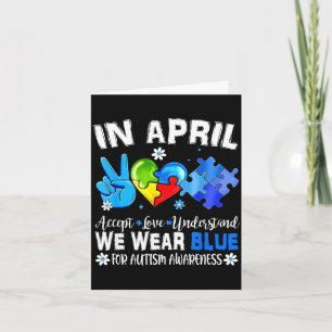 Blauw puzzel autisme bewustzijn in april accepteer kaart