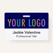 Blauw PVC Naam Badge Horizontale Logo Werk ID Labe (Voorkant)