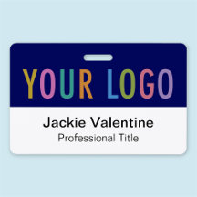 Blauw PVC Naambadge Horizontaal Logo Werk ID Label