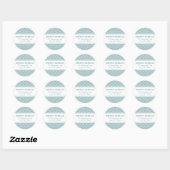 Blauw Quatrefoil Adresetiketten Ronde Sticker (Vel)