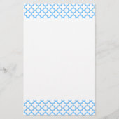 Blauw Quatrefoil-patroon Briefpapier (Voorkant)