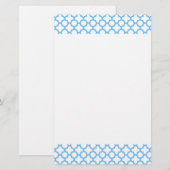 Blauw Quatrefoil-patroon Briefpapier (Voorkant / Achterkant)
