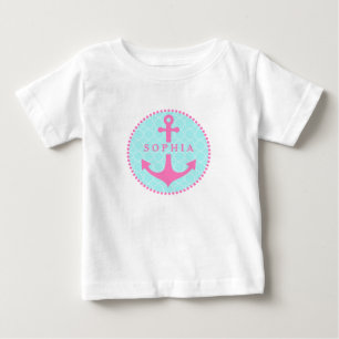 Blauw Quatrefoil + Roze Anchor Tutu Bodysuit