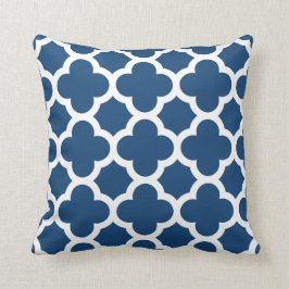 Blauw Quatrefoil Sierkussen