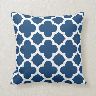 Blauw Quatrefoil Sierkussen