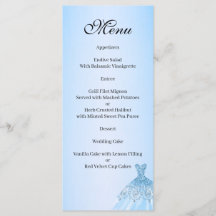 Blauw Quenceanera-menu
