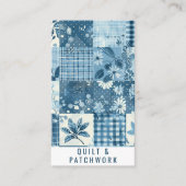 Blauw Quilt Patchwork Handgemaakte Kleding  Visitekaartje (Voorkant)