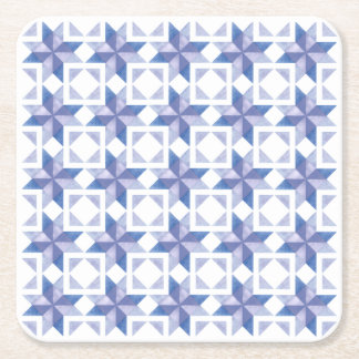 Blauw Quiltblok Kartonnen Onderzetters