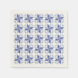Blauw Quiltblok Papieren Servet