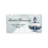 Blauw Quinceañera Meisje Etiket (Voorkant)